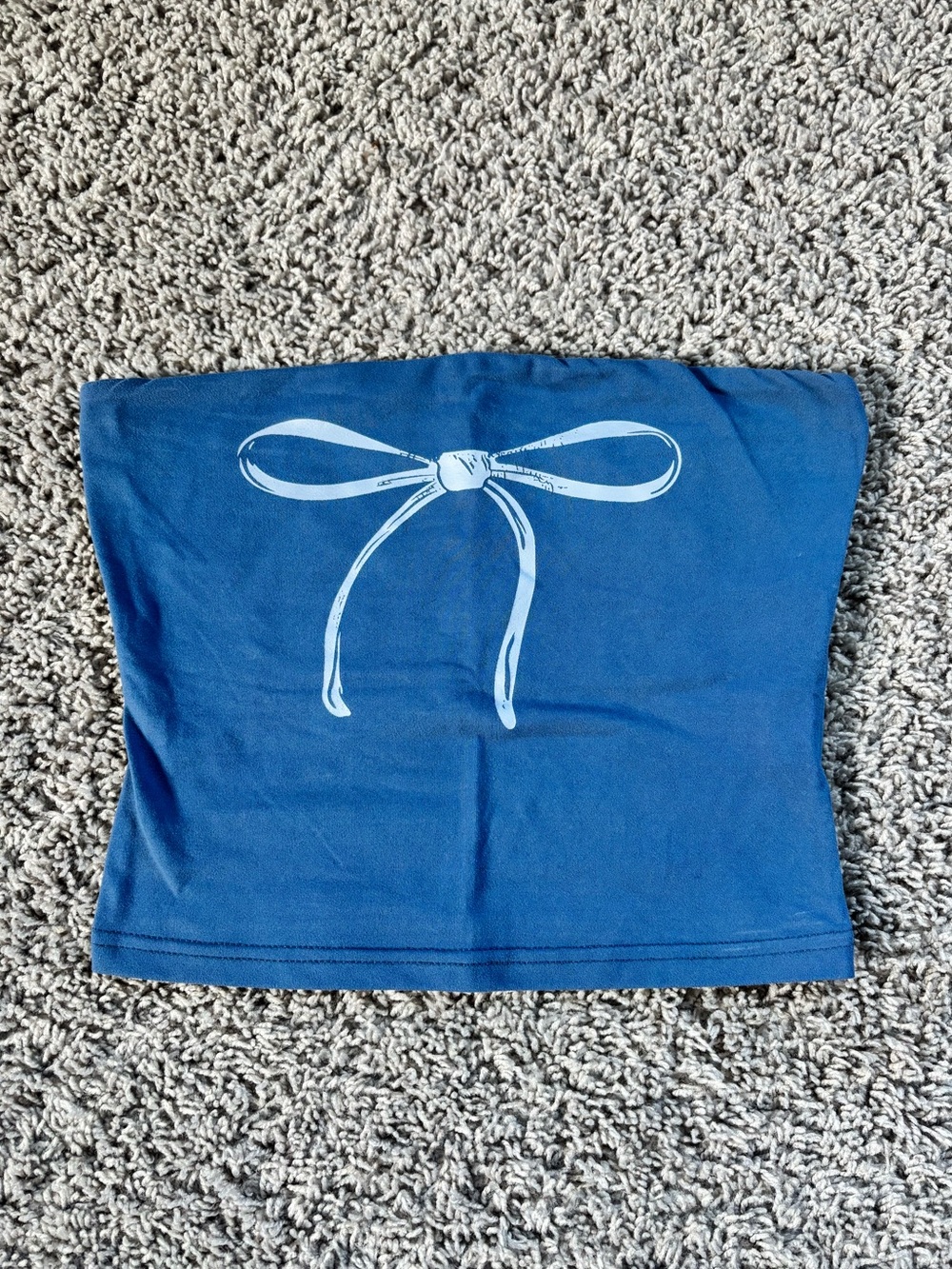 TikTok Blue tube top Bow-Print